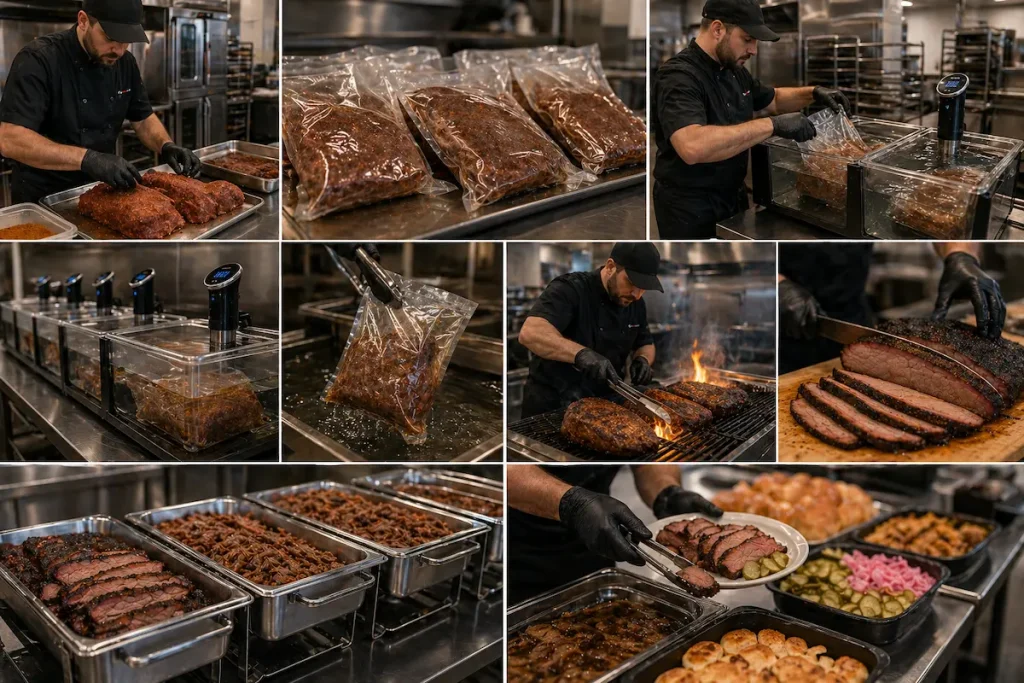 Sous-vide and barbecue in action