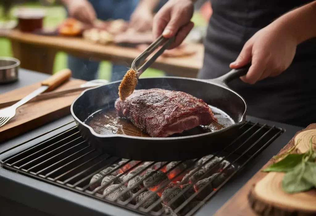 Using a Skillet for Bark Perfection