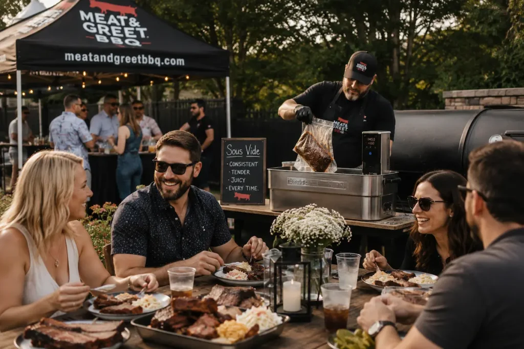 professional BBQ catering brisket preparation