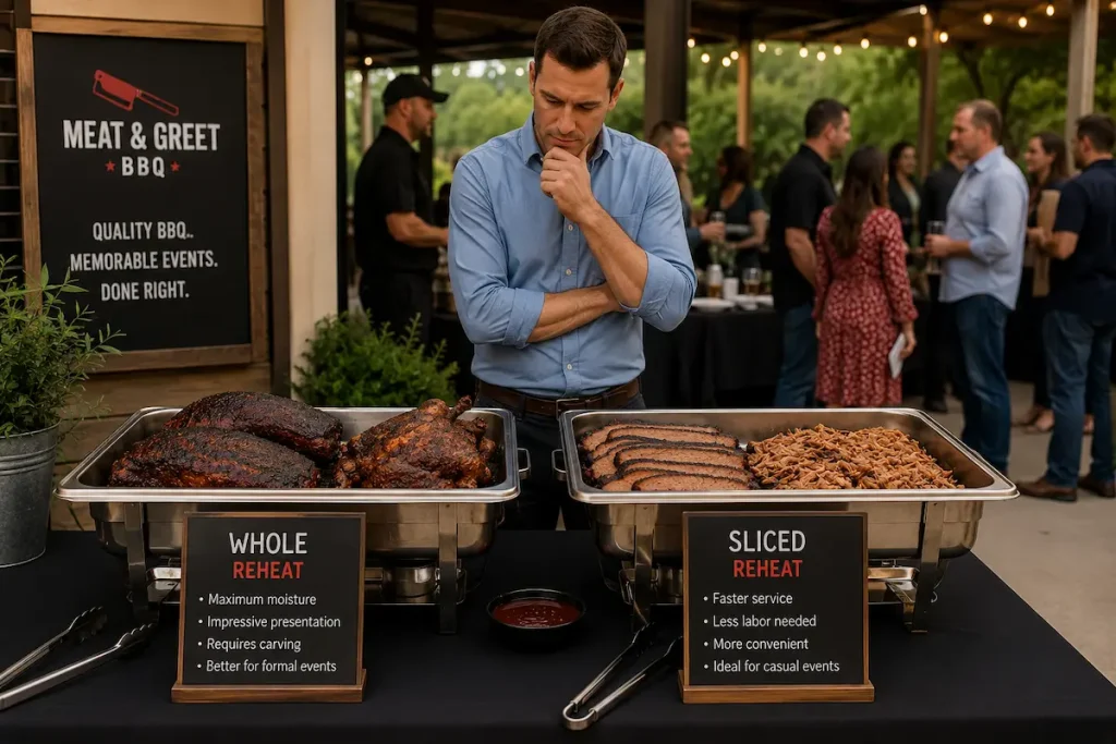 whole vs sliced BBQ catering DFW