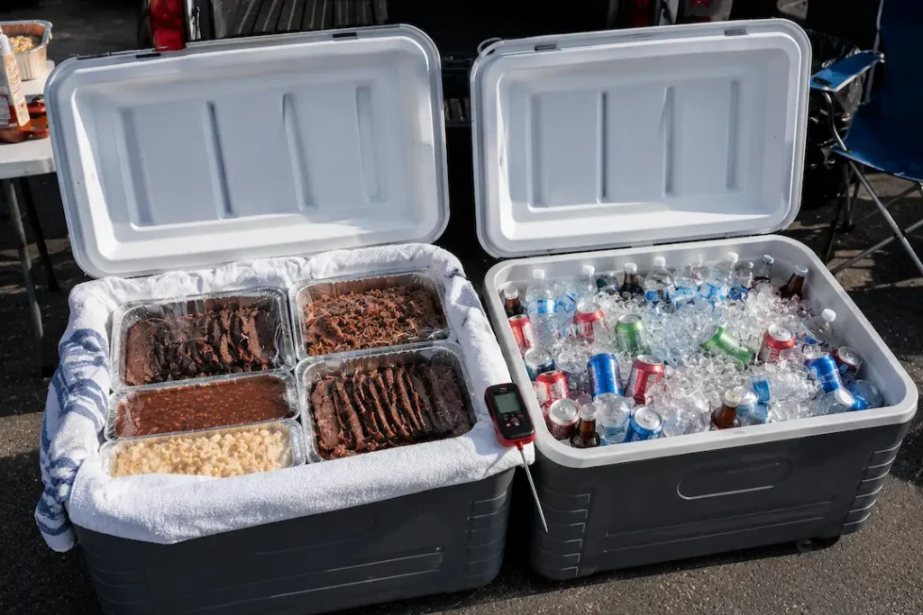 game day bbq packed for the parking lot